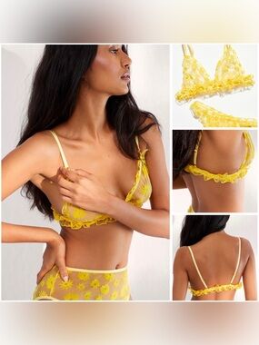 Free People Narcisse Bralette. Yellow. Size Medium ⭐️⭐️⭐️⭐️⭐️💛